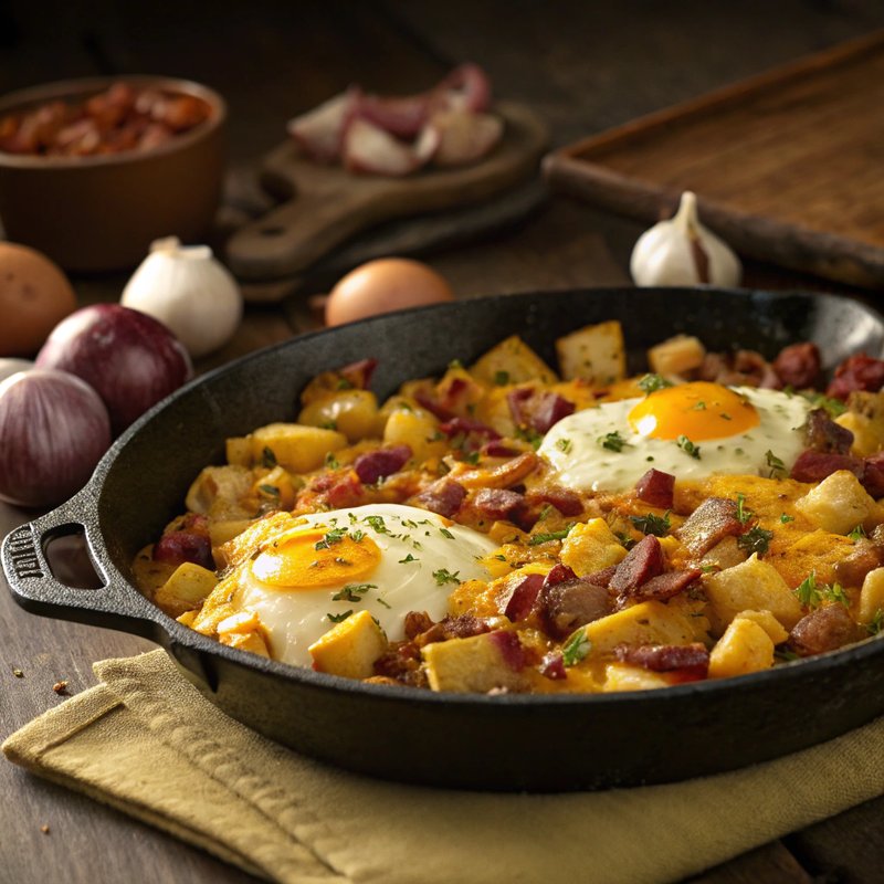 Crispy Cheesy Bacon Egg Hash: Stove Top & Oven Skillet Guide